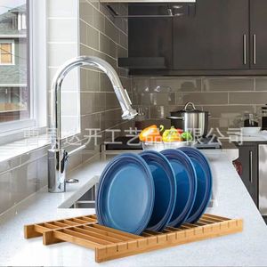 Bamboo <b>Dish</b> <b>Rack</b> Rectangular Kitchen Sink Drainer For <b>Dishes</b> Bowls Fruit Vegetables Multifunction Storage <b>Rack</b> Cao County - Product Image 5