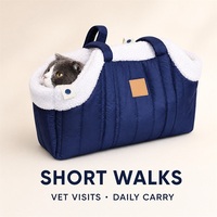 Sac de transport pour chat approuvé par les compagnies aériennes, sac de transport souple pour animaux de compagnie pour la cabine, transport sous le siège pour chats et petits chiens, doublure en polaire