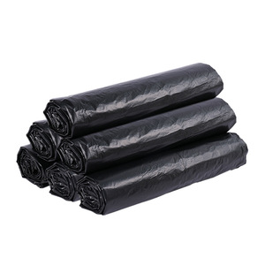 Grands sacs poubelles jetables, sacs en plastique épais pour hôtels, maisons et usage extérieur, à ouverture plate, noirs, sur mesure. - Product Image 3