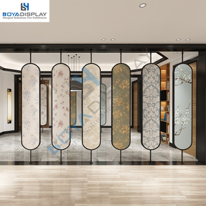 Nhà Sản Xuất Tùy Chỉnh Kích Thước Hình Nền Hiển Thị Giá Kim Loại Xoay 360 Độ Hình Nền Tường Vải Cuộn Hiển Thị Giá Đứng - Product Image 3