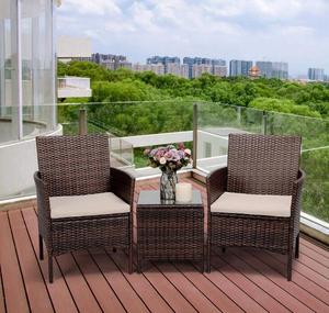 3 pezzi <span class=keywords><strong>patio</strong></span> set rattan/vimini mobili da giardino balcone <span class=keywords><strong>patio</strong></span> sedie con tavolo - Product Image 2