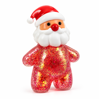 Jouets Squishy de Noël en TPR, remplis de gel pailleté, en forme de Père Noël, Bonhomme de neige, Renne, Arbre, à remontée lente, balles anti-stress à presser pour enfants et adultes