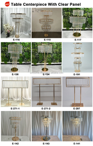 Décoration de table de banquet SMOOTH Events, perles de cristal pour plafond, support en métal doré, centre de table floral pour mariage - Product Image 6