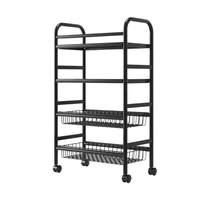Étagère de rangement au sol en métal pour la cuisine, non pliable, multifonctionnelle, panier de rangement pour aliments, légumes et fruits