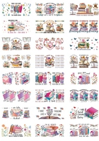 Vente en gros 100 + Livres divers Thème UV DTF Wraps Autocollants Personnalisé 3D UV DTF Cup Wraps Lecture Prints 16oz Libbey Glass Can Wrap