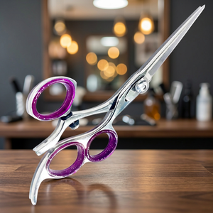 Ciseaux à cheveux professionnels ASAP pour droitiers, à manche long, en acier inoxydable, avec pouce rotatif fixe, pour usage professionnel - Product Image 3