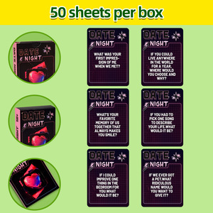 <span class=keywords><strong>Jeu</strong></span> de cartes de conversation pour couples pour une soirée romantique, 50 flashcards, questions intimes, jeux de société, coffret cadeau pour amoureux romantiques - Product Image 4