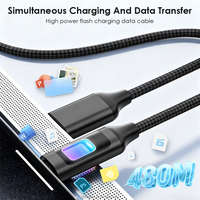Nouveau câble de données lumineux coloré creux USB-C vers USB-C PD 60W à charge rapide, câble USB-A vers USB-C 66W pour Huawei, iPad, iPhone 17