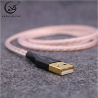 Kawat Aux Audio jalur Data XSSH DIY grosir 8 Core OCC + ekstensi OCC-AG 2.0 kabel USB Universal keluaran baru tipe a ke B untuk DAC