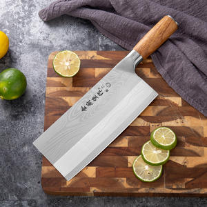 Couteau de cuisine domestique intégré en acier inoxydable couperet à viande couteau de boucher ambidextre passe au lave-vaisselle manche en bois - Product Image 1