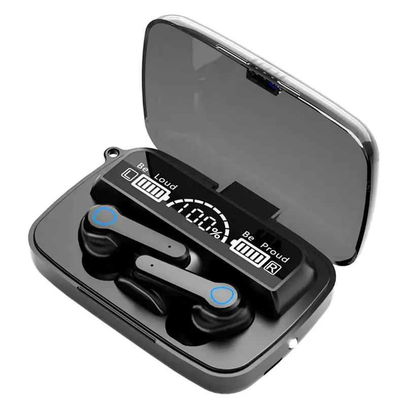 M19 Earbud TWS BT Nirkabel, Headset Musik Olahraga Tampilan Led Tahan Air dengan Earphone Audio Fonos