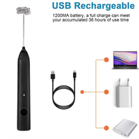 Mousseur à lait rechargeable, fouet électrique portatif, mousseur à café, 3 vitesses réglables, mélangeur pour café, matcha, latte