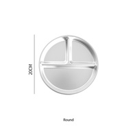 Assiette carrée compartimentée en acier inoxydable moderne pour enfants, trois compartiments, couleurs écologiques, logo personnalisé, MOQ