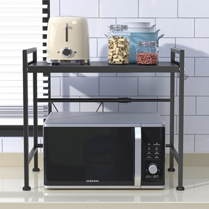 Étagère <span class=keywords><strong>d</strong></span>'<span class=keywords><strong>angle</strong></span> en acier au carbone à 3 couches, étagère à épices extensible pour four à <span class=keywords><strong>micro</strong></span>-ondes sur l'armoire de cuisine - Product Image 4