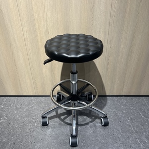 Sillas Redondas Modernas y Elegantes de Poliuretano PU, Silla Giratoria Negra para Hospital, Fábrica, Tienda, Salón, Estudio, Laboratorio, Planta, <span class=keywords><strong>Bar</strong></span> - Product Image 4