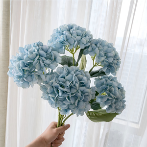 Large Single Stem Hydrangea Cloth Handmade Artificial Flowers, Artificial Single Branch Hydrangea for Wedding Hall Home Decor - Product Image 5