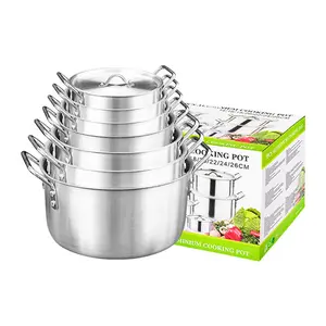 Tốt nhất bán soong 7 cái chậu với nắp nóng chậu Cookware Set nhôm đồ nấu nướng Nhà Bếp Nấu Ăn Set