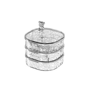 Multi Layer Rotating Jewelry Box Oval Transparent Gray With Dividers For Earrings <b>Necklaces</b> Hair Accessories <b>Storage</b> Organize - Product Image 5