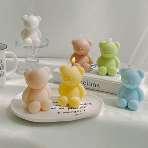 เทียนหอมรูปหมี AIKUN หลากสีสัน น่ารัก ใช้เป็นพร็อพถ่ายรูป ตกแต่งบ้าน ของขวัญสุดสร้างสรรค์ เทียนวันเกิดจากขี้ผึ้งถั่วเหลือง - Product Image 2