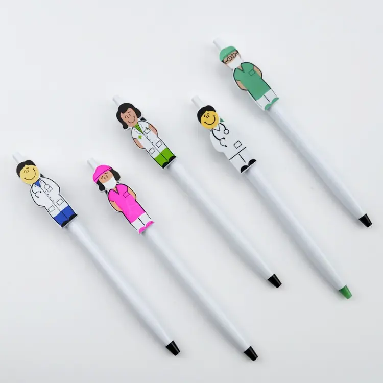Cheap Promotional Cute Nurse Doctor Pens Gifts Plastic Ballpoint Pen With Custom Logo