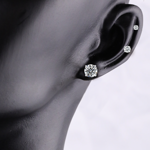 Pendientes de Diamantes Cultivados en Laboratorio con Corte Brillante Redondo en Oro de 14K Personalizados, Joyería Fina Unisex para <span class=keywords><strong>Aniversario</strong></span>, <span class=keywords><strong>Boda</strong></span>, Banquete, <span class=keywords><strong>Regalo</strong></span> - Product Image 6