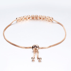 Fashion Minimalist 4.5Mm Single Row Zircon Copper <b>Adjustable</b> <b>Bracelet</b> Rose Gold Silver - Product Image 4
