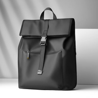 Sac à dos imperméable, couleur unie simple, sac à dos d'affaires tendance pour ordinateur portable, sac d'école pour étudiants, personnalisable