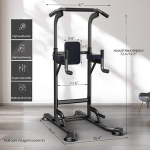 CZFIT Power Tower Dip Station Pull up Bar for Home Gym Station Adjustable Height <b>Strength</b> <b>Training</b> Workout Equipment - Product Image 2