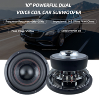 Subwoofer de voiture amplifié 10 pouces, haut-parleur de basses à double aimant pour audio de voiture