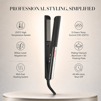 Lisseur de cheveux professionnel 480 ° Plaque chauffante en titane F MCH, 13 réglages de température, arrêt automatique, usage commercial