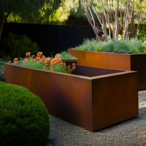 Jardinière en acier corten écologique pour jardins domestiques, pots de fleurs à utiliser au mur et au sol - Product Image 1