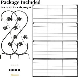 Organisateur de chaussures en fer pour salon entrée tour à chaussures antirouille fleurs décoratives support à chaussures industriel rustique noir support - Product Image 5