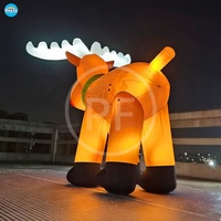 Ciervo inflable gigante de Navidad de 33 pies, modelo de dibujos animados inflables, Reno de dibujos animados con luz Led para decoración de Navidad