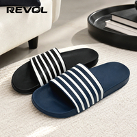 Sandales de sport pour hommes à rayures classiques, séchage rapide, antidérapantes, bleu marine, pour la piscine et la salle de sport en été