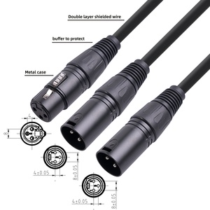 En Stock 0,5 M chaqueta de PVC de tres núcleos Dual <span class=keywords><strong>XLR</strong></span> macho a hembra Cable de <span class=keywords><strong>audio</strong></span> y video balanceado Dual <span class=keywords><strong>XLR</strong></span> macho mezclador Cable de micrófono - Product Image 4
