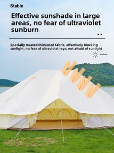 Tente en coton Oxford imperméable de qualité commerciale 24 ㎡, conception coupe-vent à 3 portes pour <span class=keywords><strong>boutique</strong></span> Homestay Camp Resorts une chambre à coucher - Product Image 3