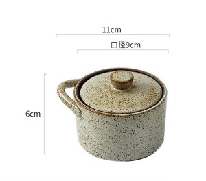 Pot d'assaisonnement ménager créatif Pot à ragoût rugueux Soupe aux oeufs à la vapeur Pot en céramique avec couvercle Bol à soupe Pot à épices pour la cuisine - Product Image 2