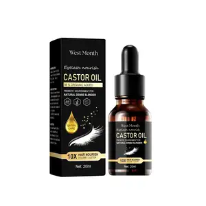 West & Month Pure & Cold-Pressed Organic Ricin Oil Sérum pour stimuler les cils et les sourcils Renforcer les cils plus longs et plus épais