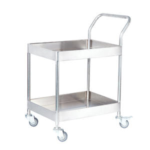 2-tIers Utility Cart Shelving Style Chrome Cart Shelving Stainless Steel <b>Wire</b> Shelving With Wheels - Product Image 5