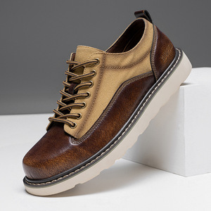 Chaussures de travail rétro extra-larges pour hommes, style américain, décontractées, en <span class=keywords><strong>cuir</strong></span>, à lacets, à bout épais, pour le printemps/automne - Product Image 5