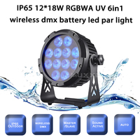 4PCS 12*18W RGBWA + UV 6in1 Led Par Light IP65 Waterproof Outdoor Wireless DMX512 Rechargeable Battery Powered DJ Stage Lights