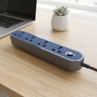 Multiprise industrielle 4 prises avec protection contre les surtensions, 1 port USB-A, 2 ports USB-C, coque ignifuge, câble en cuivre, interrupteur indicateur