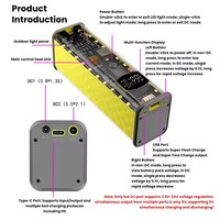 Kit de batterie externe pour ordinateur portable PD65W, boîtier de batterie externe à régulation de tension 3-12/24V avec 8 boîtes de batterie 18650
