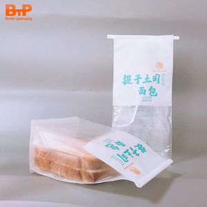 Sacs en papier kraft personnalisés avec fenêtre pour emballage de pain grillé <span class=keywords><strong>BTP</strong></span>, sacs alimentaires en plastique écologiques pour farine, fabrication OEM - Product Image 2
