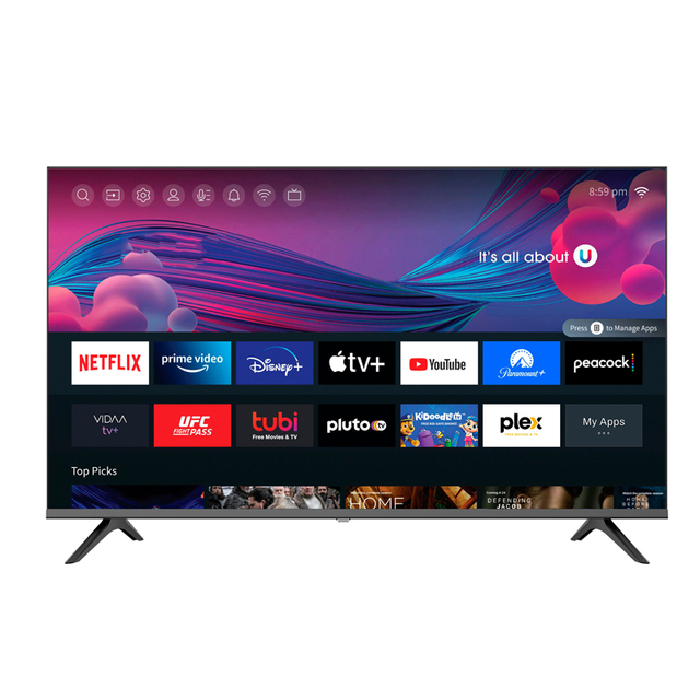Factory Direct Sales Original 50 Inch 4K UHD VIDAA Smart LED TV with A+ Grade Panel and 60Hz Refresh Rate for Bathroom Use