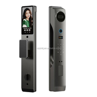 Interphone de surveillance à reconnaissance faciale 3D avec verrouillage par empreinte digitale et mot de passe, entièrement automatique, électronique, intelligent, en aluminium et bois, Cloud