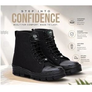 Bottes en cuir de qualité supérieure pour hommes, chaussures élégantes à lacets avec semelle durable pour une utilisation décontractée en extérieur et au bureau - Product Image 2