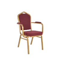 Chaises de mariage et d'événements en or bon marché en gros, chaises empilables personnalisées pour hôtel, chaises de banquet en tissu avec cadre en fer pour salle