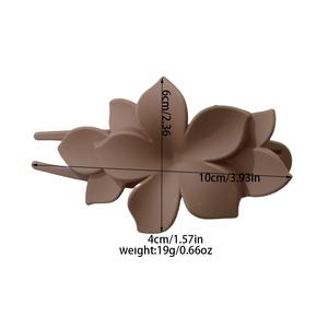 Pince à cheveux coréenne givrée motif floral, couleur unie, type bec de canard, pour l'été - Product Image 2