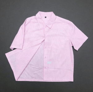 Camisa de Manga Corta a Rayas con Logotipo Personalizado para Hombre, Camisa Casual Personalizada, Top de Moda Urbana Personalizado para Hombre - Product Image 3